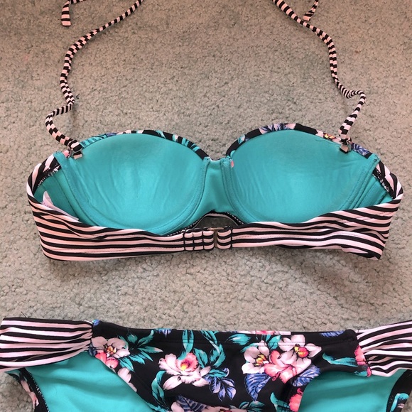 Adorable Xhilaration Floral Teal Bikini - Picture 7 of 10